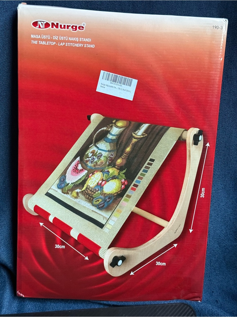 🧵 NURGE 190-3: Adjustable Tabletop Lap Stitchery Stand Solid Wood Frame Brand